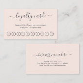 Carte De Fidélité Salon De Beauté Moderne Simple Blush Pink Élégant (Devant / Derrière)