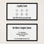 Carte de fidélité Salon de beauté noir et blanc (Devant & derrière)