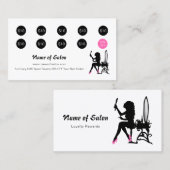 Carte De Fidélité Salon de beauté rose et noire fille Loyauté (Devant / Derrière)