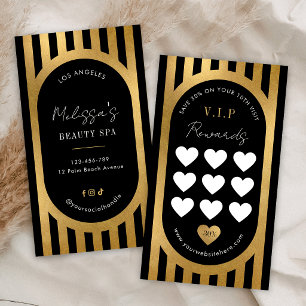 Carte De Fidélité Salon de cils et sourcils élégant à rayures noires