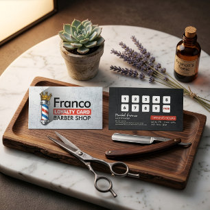 Carte De Fidélité Salon de coiffure Barber Hair Shop King Crown Barb