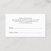 Carte De Fidélité Salon De Coiffure Mini Élégant Faux Or (Dos)