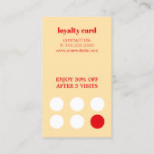 Carte De Fidélité Salon de coiffure moderne et élégant beige rouge g (Dos)