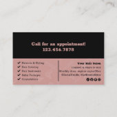 Carte De Fidélité Salon des cheveux roses Noir & Toscane Récompenses (Dos)