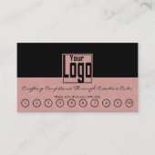 Carte De Fidélité Salon des cheveux roses Noir & Toscane Récompenses (Devant)