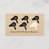 Carte De Fidélité Salon des cheveux souffle Barre sèche moderne coif (Devant)