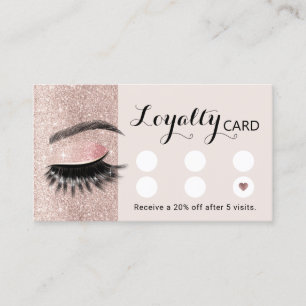 Carte De Fidélité Salon Lash Blush Rose Gold Eyelash Extensions
