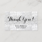 Carte De Fidélité Salon Luxe Parties scintillant Argent Moderne Loya (Dos)