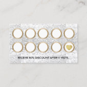 Carte De Fidélité Salon Luxe Parties scintillant Argent Moderne Loya (Devant)