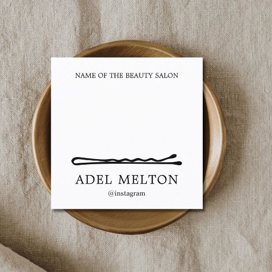 Carte De Fidélité Salon moderne Elégant Noir Blanc Pins de cheveux