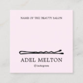 Carte De Fidélité Salon moderne Elégant Noir Blanc Pins de cheveux (Devant)