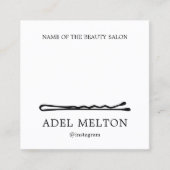 Carte De Fidélité Salon moderne Elégant Noir Blanc Pins de cheveux (Devant)