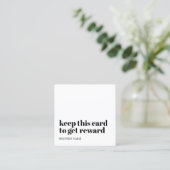 Carte De Fidélité Salon moderne Noir Blanc Beauté Bold (Debout devant)