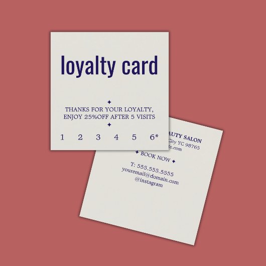 Carte De Fidélité Salon moderne Pastel Blue Bold