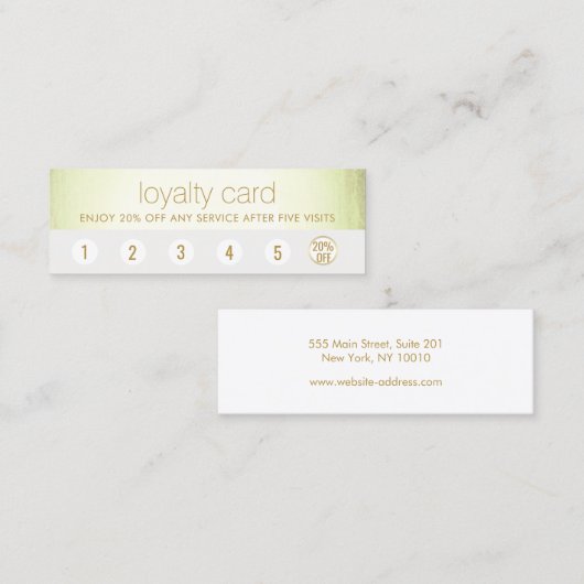 Carte De Fidélité Salon spa 6 Punch Client Loyauté Green Stripe (Devant / Derrière)