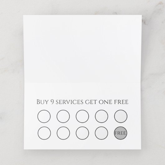 Carte De Fidélité Salon Spa Cristaux Noir et Blanc (Intérieur déplié)