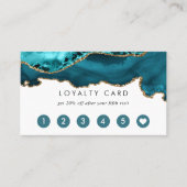 Carte De Fidélité Sarcelle - Agate Turquoise et Or (Devant)