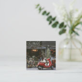 Carte De Fidélité Scooter rouge vintage (Debout devant)