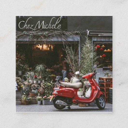 Carte De Fidélité Scooter rouge vintage (Devant)