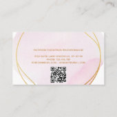 Carte De Fidélité Script Blush Rose Aquarelle Or Cercle Business (Dos)
