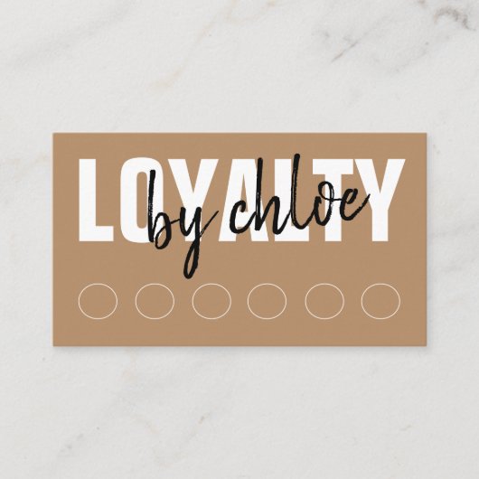 Carte De Fidélité Script Brown de poinçonnage moderne (Devant)