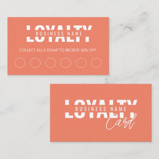 Carte De Fidélité Script classique moderne en terre cuite (Devant / Derrière)