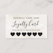 Carte De Fidélité Script Coeur en marbre crème Logo d'entreprise per (Devant)
