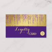 Carte De Fidélité Script de signature holographique Moderne Paillett (Devant)