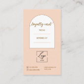 Carte De Fidélité Script Modern arch pink photo logo (Dos)