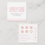 Carte De Fidélité Script Modern Blush Pink and white (Devant / Derrière)