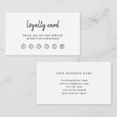 Carte De Fidélité Script moderne| Élégant et simple (Devant / Derrière)