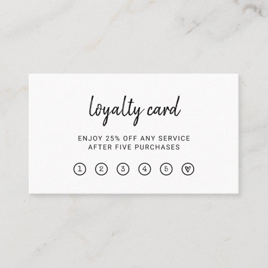 Carte De Fidélité Script moderne| Élégant et simple (Devant)