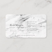 Carte De Fidélité Script moderne en marbre noir blanc (Dos)