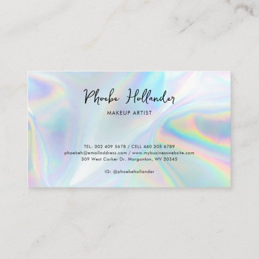 Carte De Fidélité Script moderne Iridescente Client (Dos)