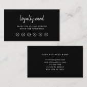 Carte De Fidélité Script moderne noir| Élégant et simple (Devant / Derrière)