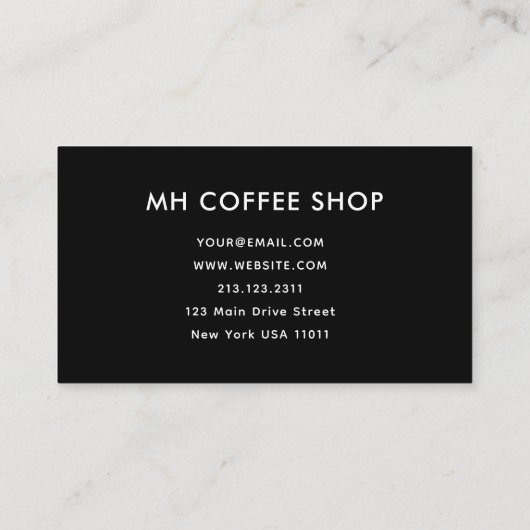 Carte De Fidélité Script moderne Noir simple (Dos)