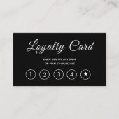 Carte De Fidélité Script moderne Noir simple (Devant)