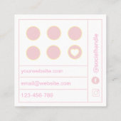 Carte De Fidélité Script Rose Pâle Moderne et blanc (Dos)