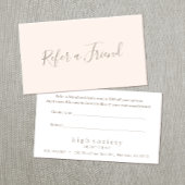 Carte De Fidélité Script rose vierge simple Référer un ami