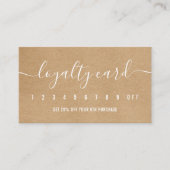 Carte De Fidélité Script rustique simple et professionnel Kraft élég (Devant)