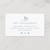 Carte De Fidélité Script simple élégant Monogramme Dusty Blue (Dos)