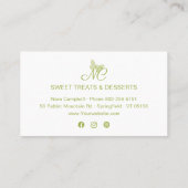 Carte De Fidélité Script simple élégant Monogramme Green Business (Dos)