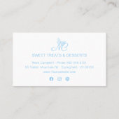 Carte De Fidélité Script simple élégant Monogramme mignon bébé bleu (Dos)