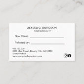 Carte De Fidélité Script simple et élégant référencer un ami rose pâ (Dos)