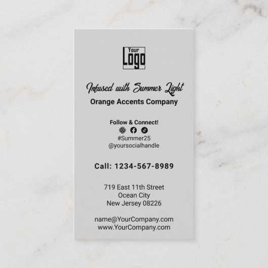 Carte De Fidélité Service Modèle de conception Sunset Summer (Dos)