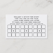 Carte De Fidélité services de pelouse de filet de coucher du soleil (Dos)