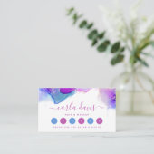 Carte De Fidélité Signature Script Purple Blue Alcool Encre (Debout devant)