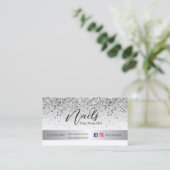 Carte de fidélité Silver Giltter pour Nails Salon (Debout devant)