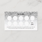 Carte de fidélité Silver Giltter pour Nails Salon (Dos)