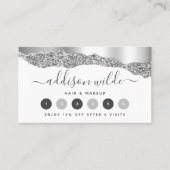 Carte de fidélité Silver Glitter Diamonds Glam (Devant)